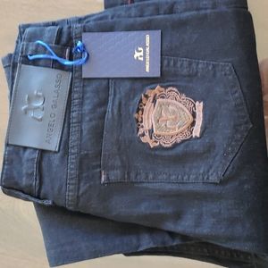 75% off ANGELO GALASSO FINE ITALIAN made mens jeans midnight blue